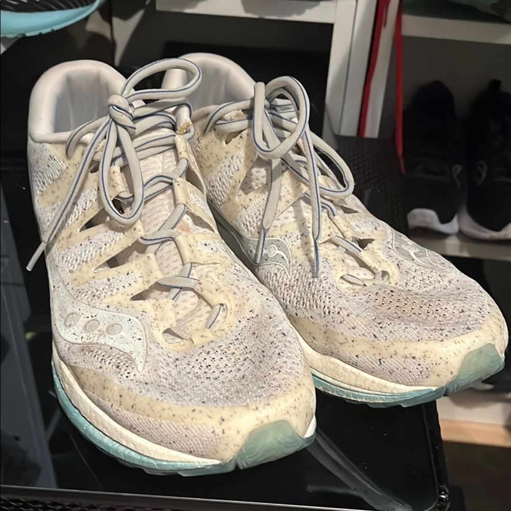 Saucony Cream and Gray Athletic Shoes. These are nice.